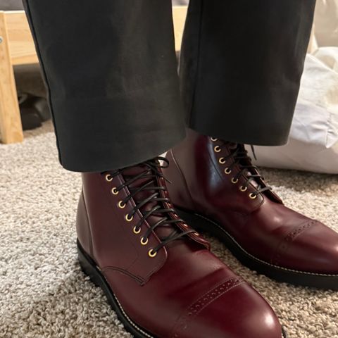 View photo of Grant Stone Garrison Boot in Horween Color 8 Chromexcel