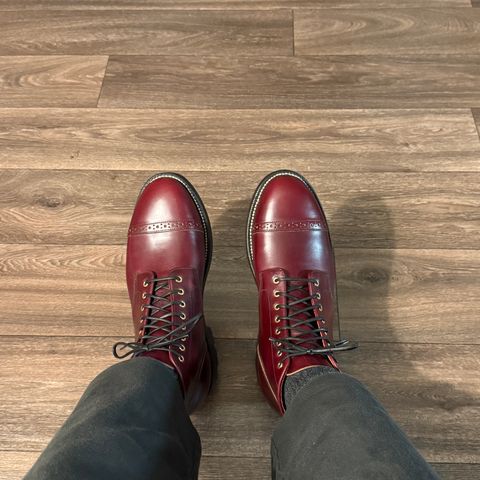 View photo of Grant Stone Garrison Boot in Horween Color 8 Chromexcel