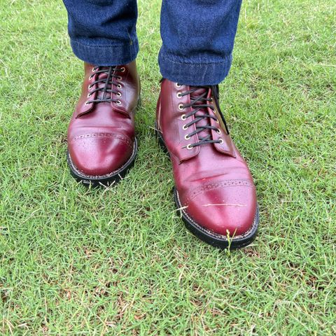 View photo of Grant Stone Garrison Boot in Horween Color 8 Chromexcel