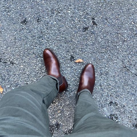 Meermin Wholecut Chelsea Boot in D’Annonay Dark Brown BoxCalf