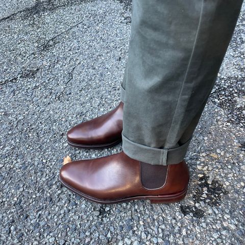 Meermin Wholecut Chelsea Boot in D’Annonay Dark Brown BoxCalf