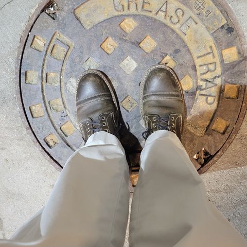 View photo of White's MP-Sherman Toe Cap in Horween Dark Olive Waxed Flesh