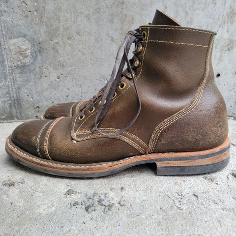 View photo of White's MP-Sherman Toe Cap in Horween Dark Olive Waxed Flesh