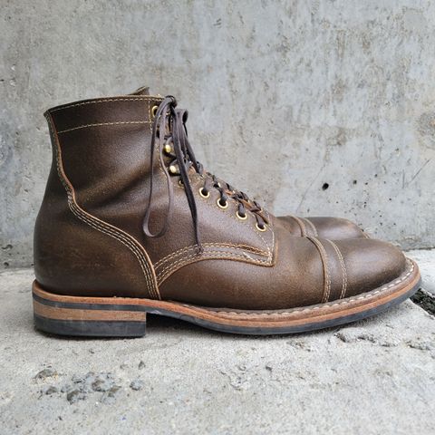 View photo of White's MP-Sherman Toe Cap in Horween Dark Olive Waxed Flesh