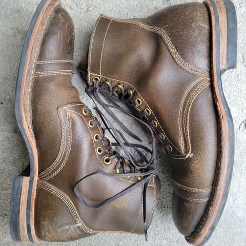 View photo of White's MP-Sherman Toe Cap in Horween Dark Olive Waxed Flesh