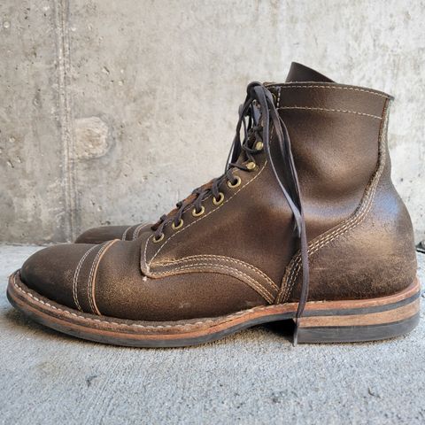 View photo of White's MP-Sherman Toe Cap in Horween Dark Olive Waxed Flesh