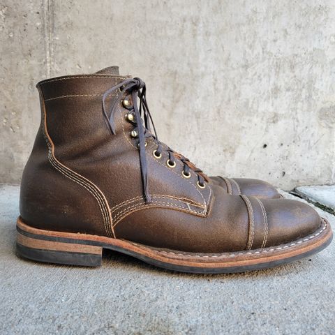 View photo of White's MP-Sherman Toe Cap in Horween Dark Olive Waxed Flesh