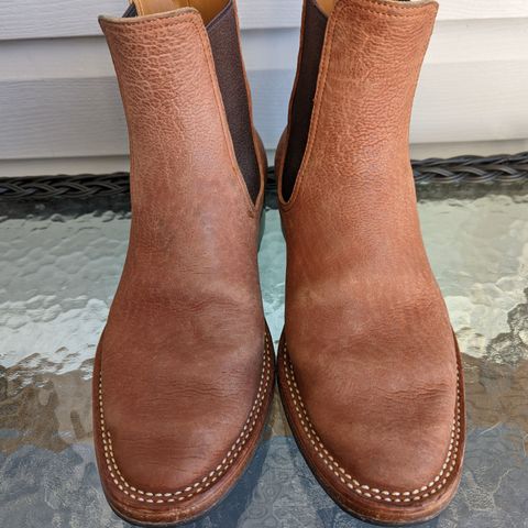 Search result thumbnail of Benzein The Seventh Chelsea Boot in Shinki Red Brown Shrunken Horsebutt