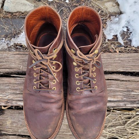 Search result thumbnail of Grant Stone Diesel Boot in Horween Crimson Chromexcel