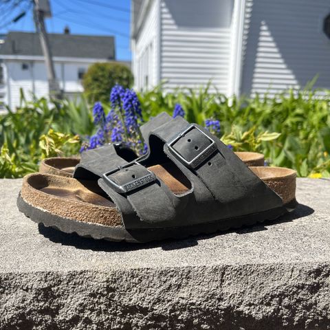 View photo of Birkenstock Arizona in Black Oiled Leather