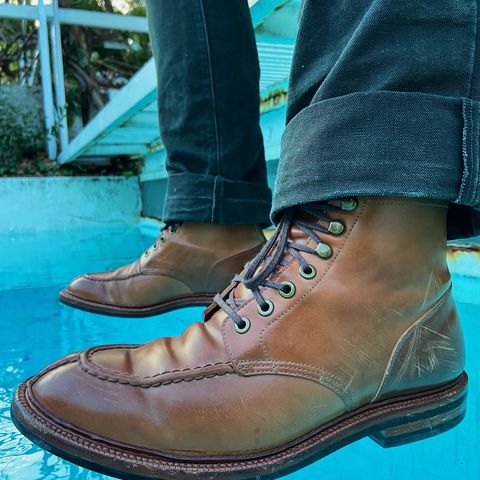 View photo of Grant Stone Ottawa Boot in Horween Honey Glazed Shell Cordovan