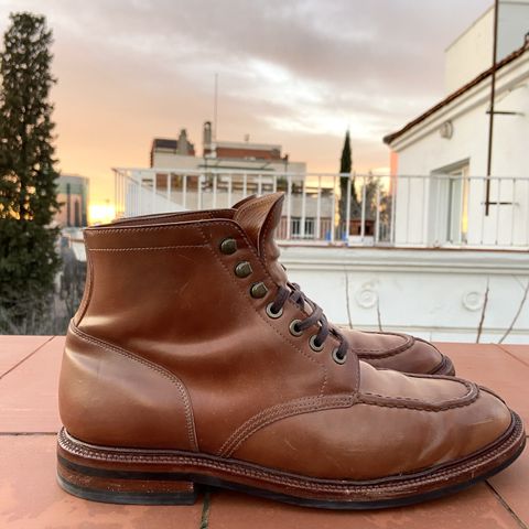 View photo of Grant Stone Ottawa Boot in Horween Honey Glazed Shell Cordovan