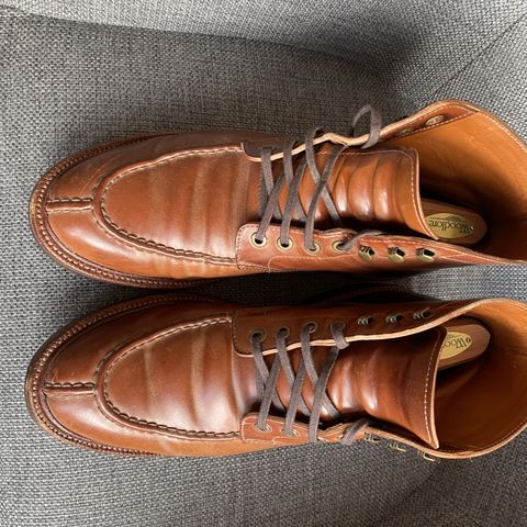 View photo of Grant Stone Ottawa Boot in Horween Honey Glazed Shell Cordovan