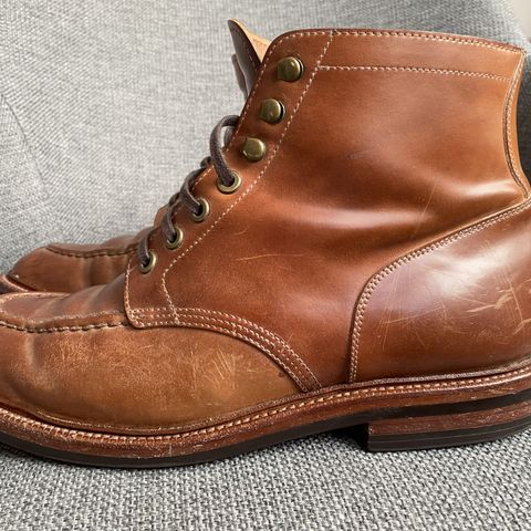 View photo of Grant Stone Ottawa Boot in Horween Honey Glazed Shell Cordovan