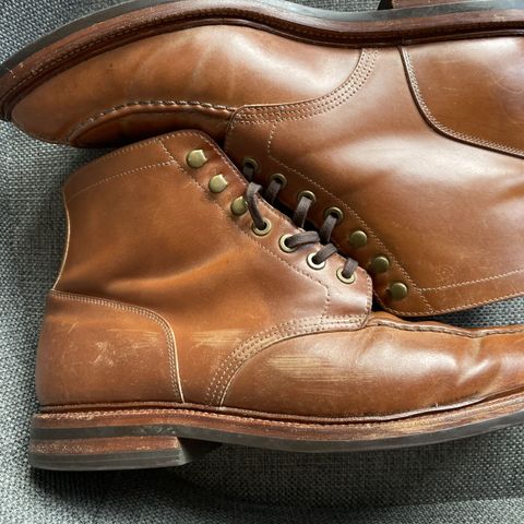 View photo of Grant Stone Ottawa Boot in Horween Honey Glazed Shell Cordovan