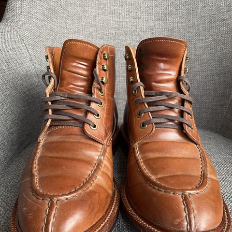 View photo of Grant Stone Ottawa Boot in Horween Honey Glazed Shell Cordovan