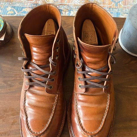 View photo of Grant Stone Ottawa Boot in Horween Honey Glazed Shell Cordovan