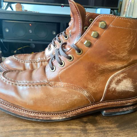 View photo of Grant Stone Ottawa Boot in Horween Honey Glazed Shell Cordovan