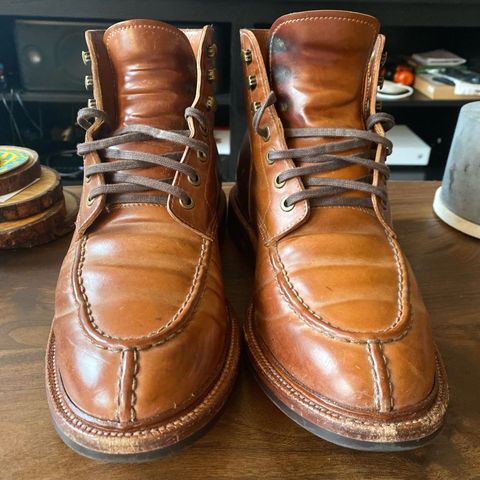 View photo of Grant Stone Ottawa Boot in Horween Honey Glazed Shell Cordovan