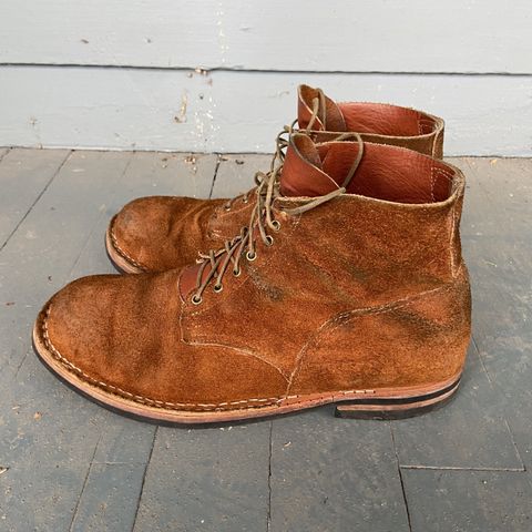 View photo of Old Scratch Boots Mark 1 in Seidel Tobacco Stampede Roughout