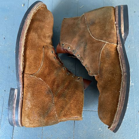 View photo of Old Scratch Boots Mark 1 in Seidel Tobacco Stampede Roughout