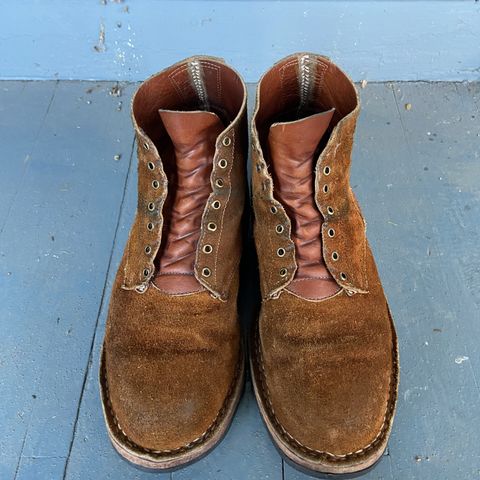 View photo of Old Scratch Boots Mark 1 in Seidel Tobacco Stampede Roughout