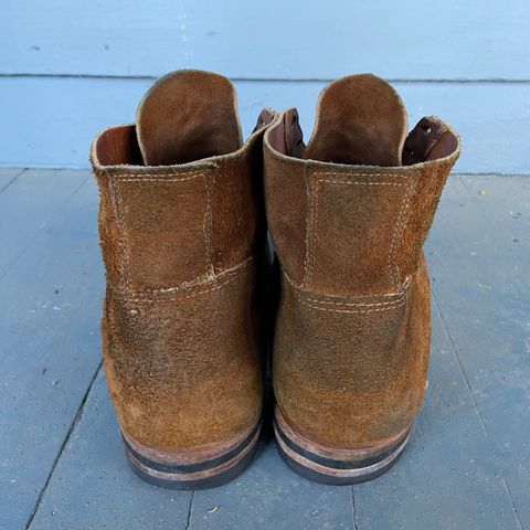 View photo of Old Scratch Boots Mark 1 in Seidel Tobacco Stampede Roughout