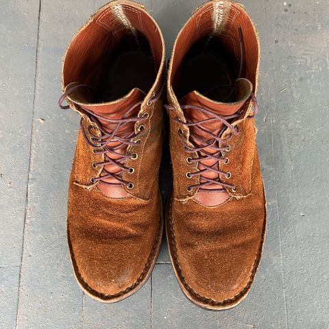 View photo of Old Scratch Boots Mark 1 in Seidel Tobacco Stampede Roughout