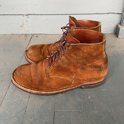 View photo of Old Scratch Boots Mark 1 in Seidel Tobacco Stampede Roughout