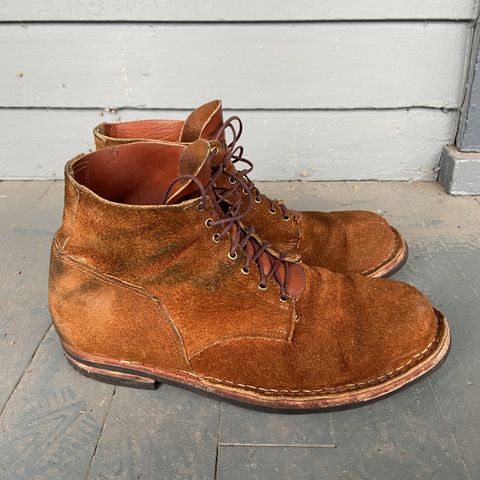 View photo of Old Scratch Boots Mark 1 in Seidel Tobacco Stampede Roughout