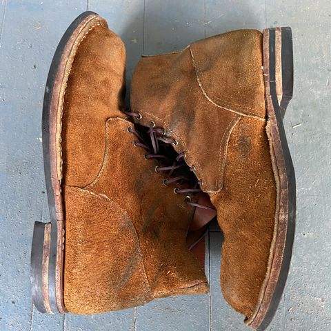 View photo of Old Scratch Boots Mark 1 in Seidel Tobacco Stampede Roughout