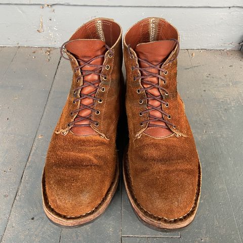 View photo of Old Scratch Boots Mark 1 in Seidel Tobacco Stampede Roughout