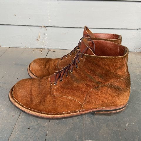 View photo of Old Scratch Boots Mark 1 in Seidel Tobacco Stampede Roughout