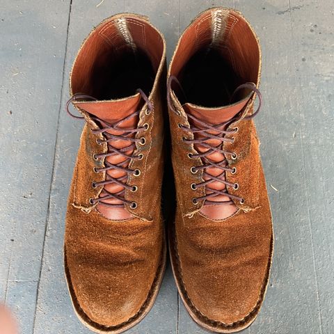 View photo of Old Scratch Boots Mark 1 in Seidel Tobacco Stampede Roughout