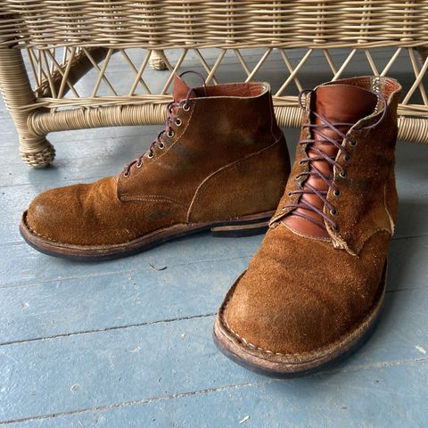 View photo of Old Scratch Boots Mark 1 in Seidel Tobacco Stampede Roughout