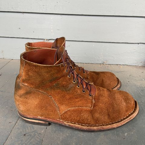 View photo of Old Scratch Boots Mark 1 in Seidel Tobacco Stampede Roughout