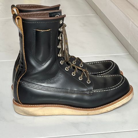 View photo of Red Wing 8-Inch Classic Moc in S.B. Foot Black Klondike