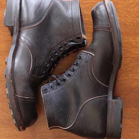 View photo of Viberg Service Boot in Maryam Black Horsebutt