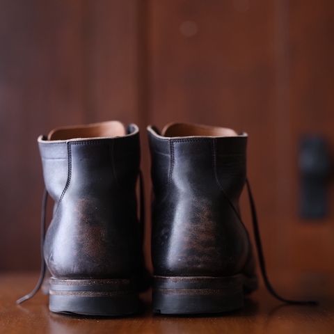 View photo of Viberg Service Boot in Maryam Black Horsebutt