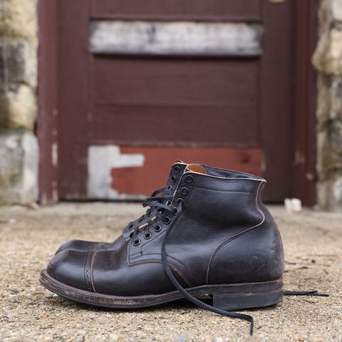 View photo of Viberg Service Boot in Maryam Black Horsebutt