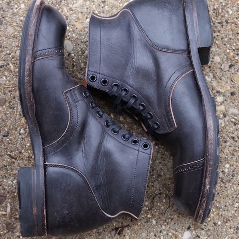 View photo of Viberg Service Boot in Maryam Black Horsebutt