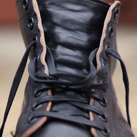 View photo of Viberg Service Boot in Maryam Black Horsebutt