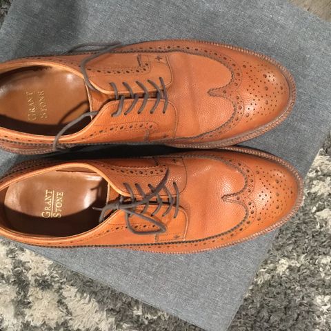 Search result thumbnail of Grant Stone Plain Toe Blucher in Horween Brown Pebble Grain