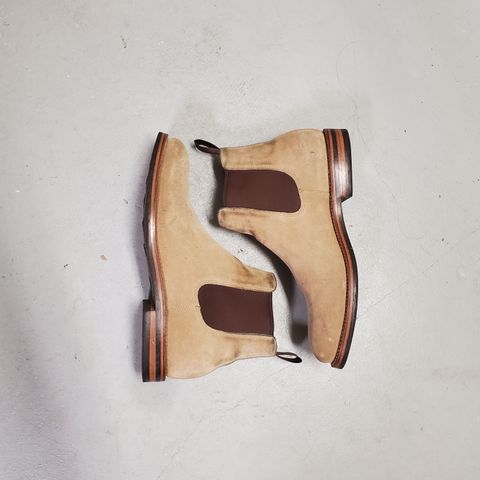 Search result thumbnail of Grant Stone Chelsea Boot in C.F. Stead Tan Repello Calf Suede