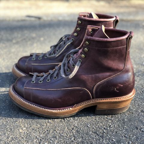 Search result thumbnail of Flame Panda Monkey Boot in Conceria Cloe Burgundy Horsebutt