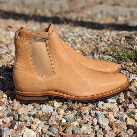 View photo of Viberg Chelsea in Washed Natural Kangaroo