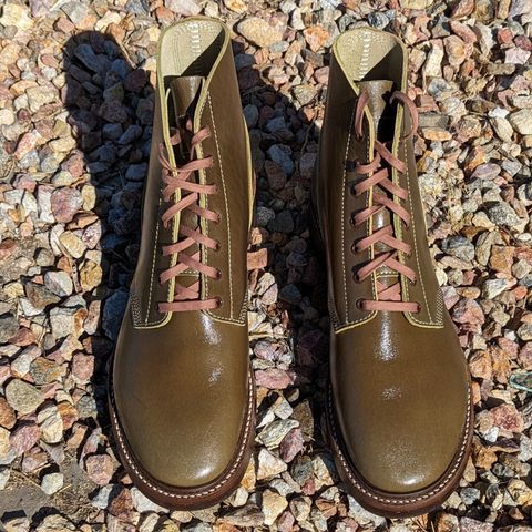 View photo of John Lofgren M-43 Service Shoes in Shinki Olive Oiled Horsebutt