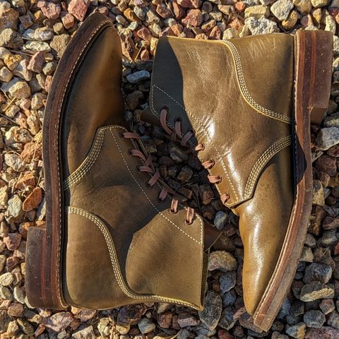 View photo of John Lofgren M-43 Service Shoes in Shinki Olive Oiled Horsebutt