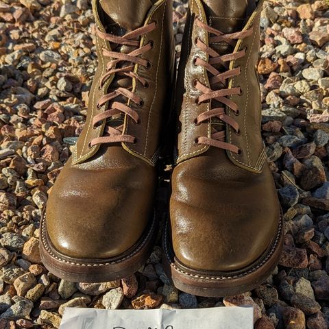 View photo of John Lofgren M-43 Service Shoes in Shinki Olive Oiled Horsebutt