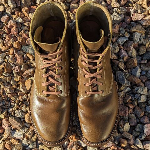 View photo of John Lofgren M-43 Service Shoes in Shinki Olive Oiled Horsebutt